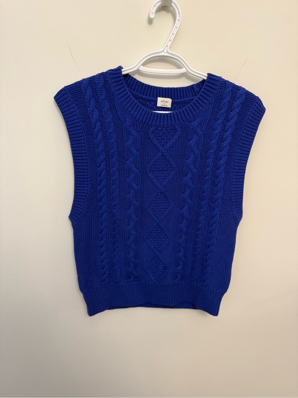 Wilfred Cable Knit Sleeveless Sweater Vest - Cobalt Blue